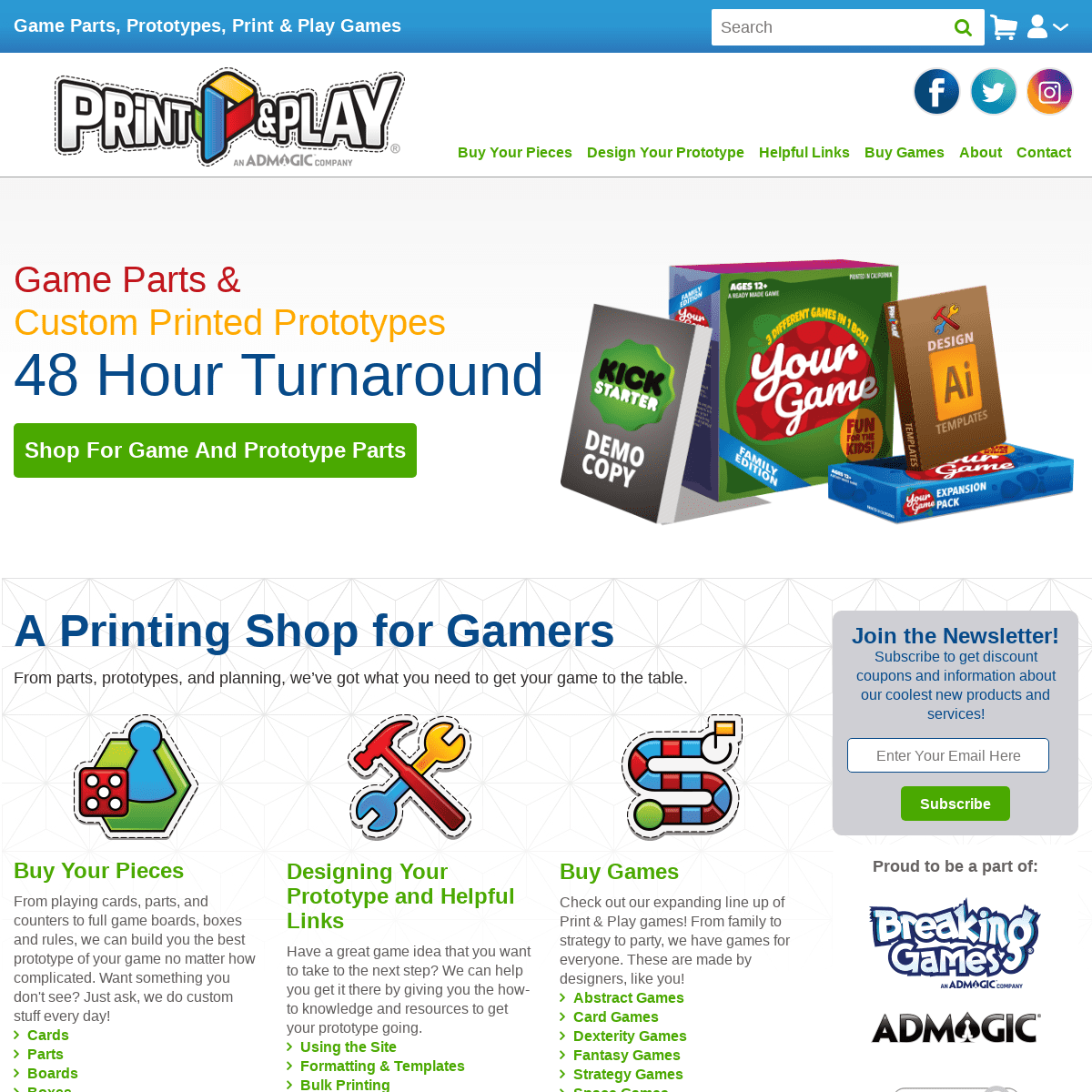 Print & Play - The Game & Prototype Printing Shop for Game Designers