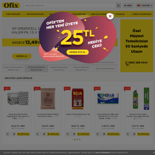 Ofix.com: Ofisler için sarf malzemeleri, kırtasiye, gıda, temizlik, teknoloji, mobilya ve hırdavat ürünleri