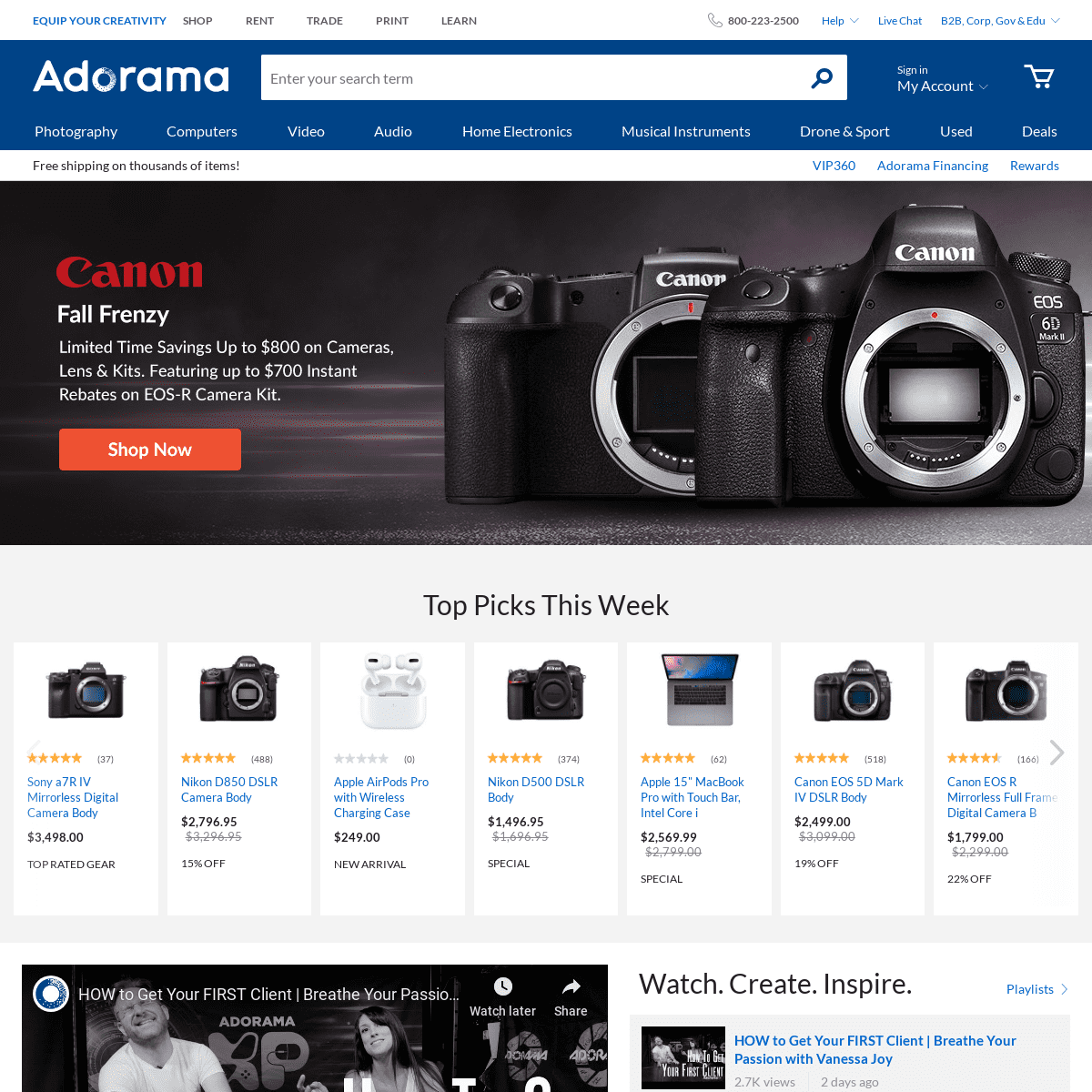 A complete backup of adorama.com