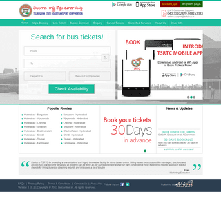  TSRTC Official Website for Online Bus Ticket Booking - tsrtconline.in