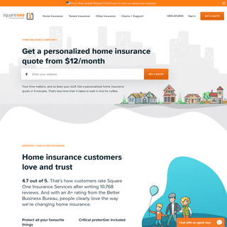 Home Insurance Policies From $12/Month | Square One