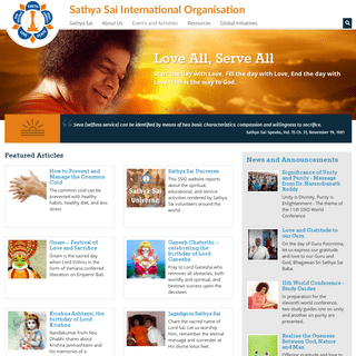 Home Page - Sathya Sai International Organisation