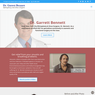 Dr Garrett Bennett - NY Sinus & Rhinoplasty Surgeon