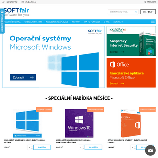  - Softfair - prodej softwaru, Windows, Office, Kaspersky Internet Security