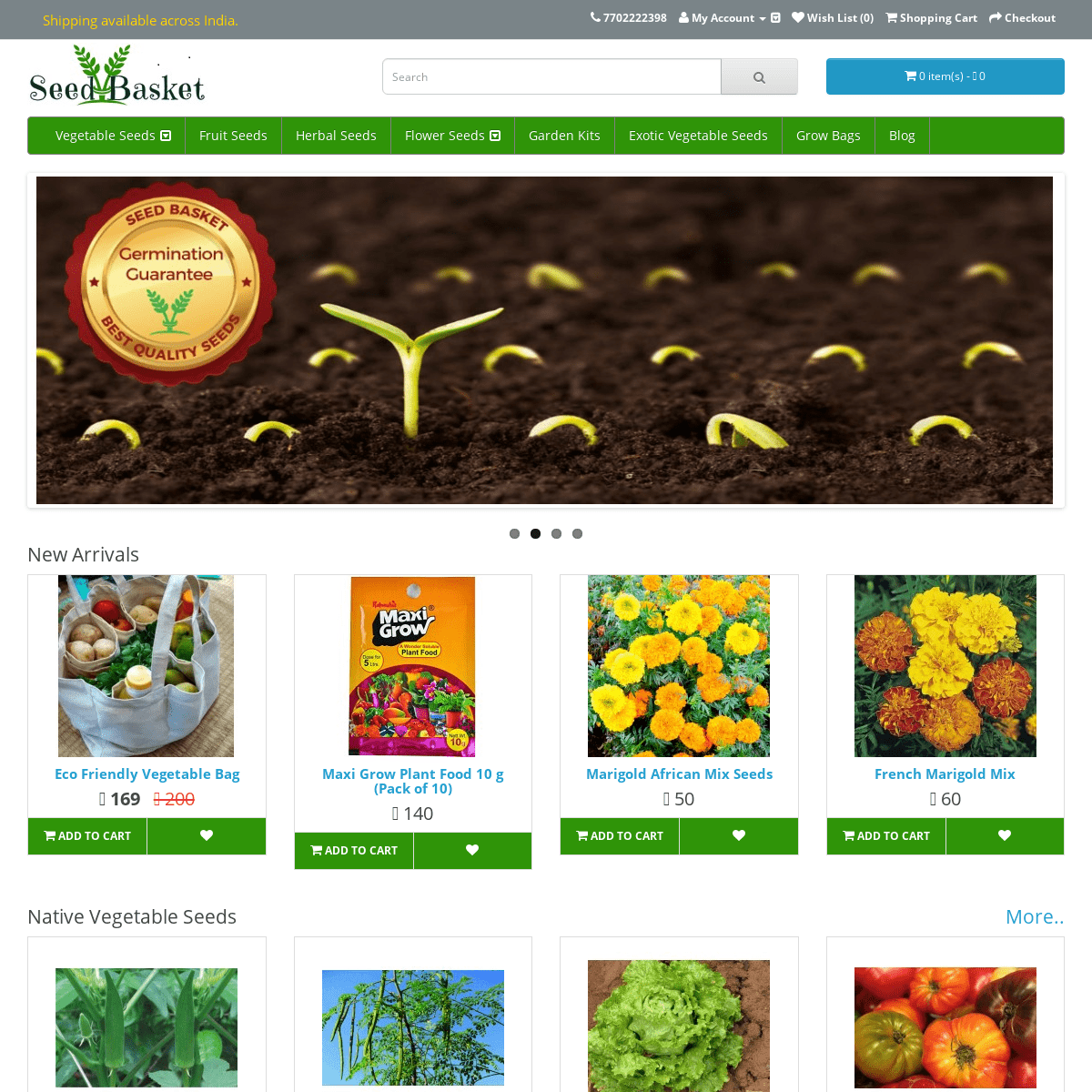 Online store to buy home gardening Seeds, Grow Bags  and ...