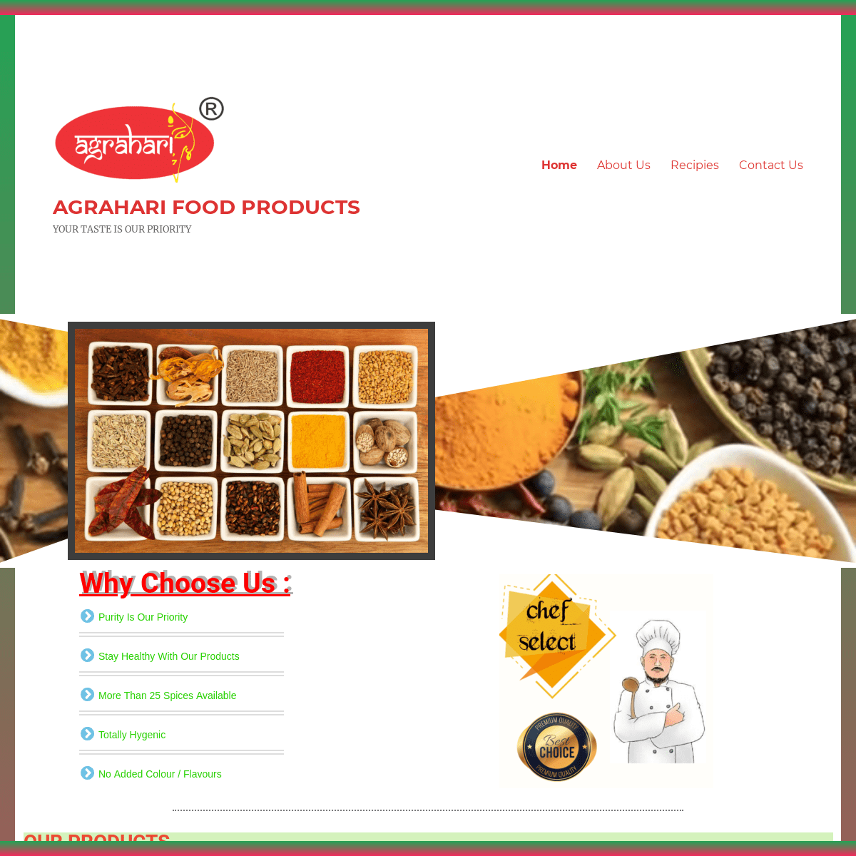 A complete backup of agraharifoodproducts.com
