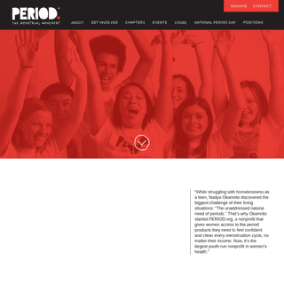 PERIOD. Leading the Menstrual Movement.
