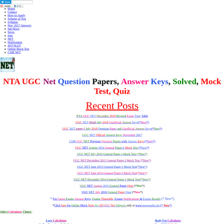 NTA UGC Net Question Papers, Answer Keys, Solved, Mock Test, Quiz