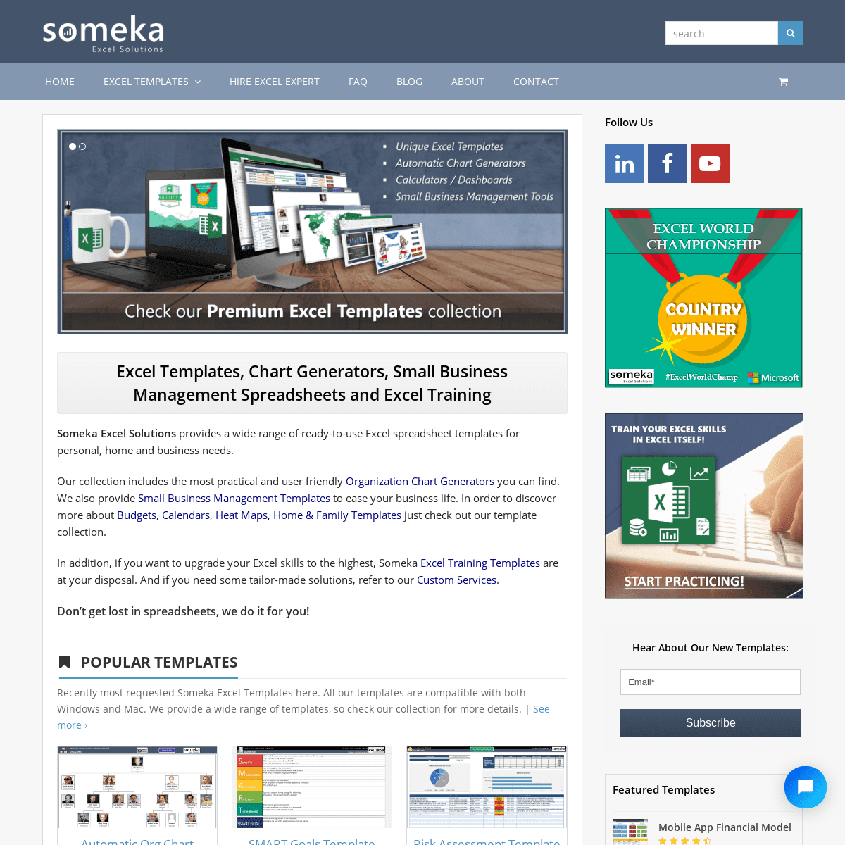 Excel Templates | Excel Spreadsheets | Someka.net