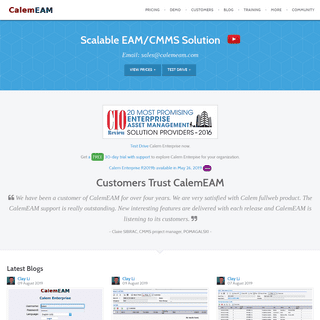Home - Scalable CMMS, EAM, Maintenance Management Solution | CalemEAM
