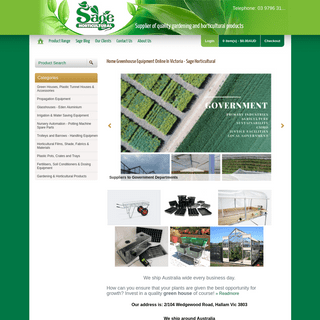 Home Greenhouse Equipment Online In Victoria - Sage Horticultural