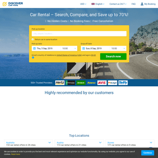 Find the Best Car Rental Deals Worldwide | Discover Car Hire