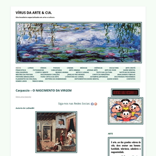 VÍRUS DA ARTE & CIA. - Site brasileiro especializado em arte e cultura
