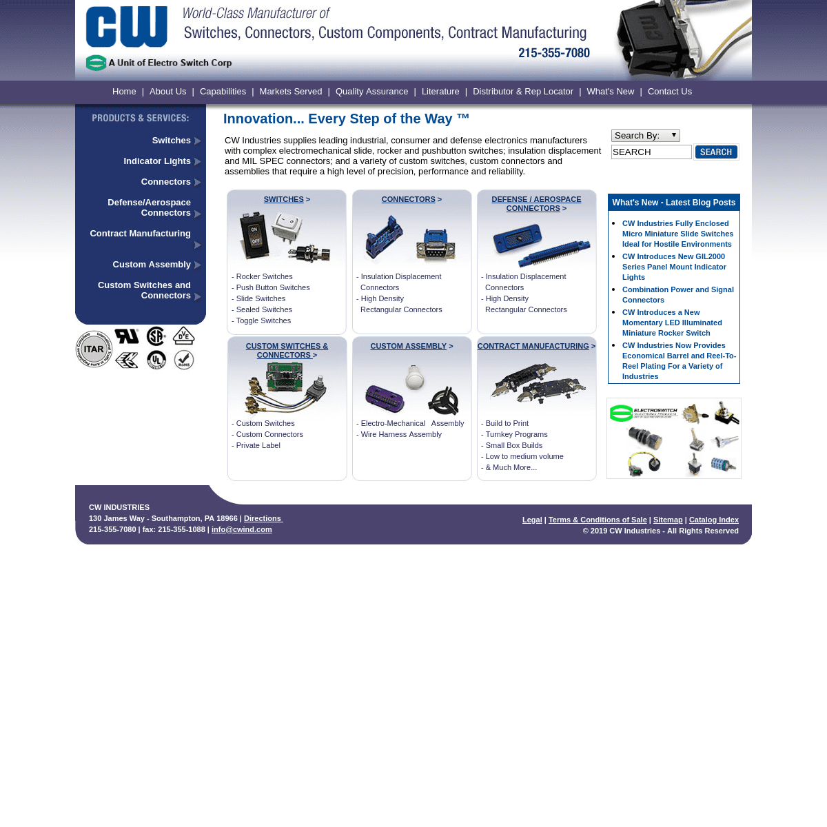 Rocker,Sealed,Push Button,Slide & Custom Switches | Military,High Density,IDC & Custom Connectors - CW Industries