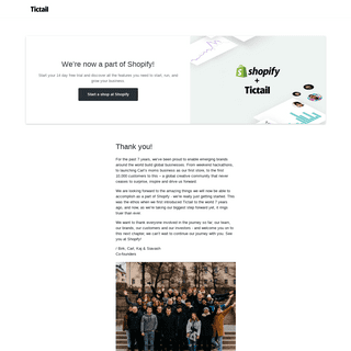 Tictail - We’re now a part of Shopify!