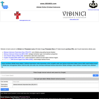 Alkitab Online Bahasa Indonesia - Isi Alkitab Lengkap Bahasa Indonesia, Inggris dan Korea - jesoes.com
