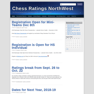 Chess Ratings NorthWest | The Official Rating Site for Scholastic Chess in the Pacific Northwest