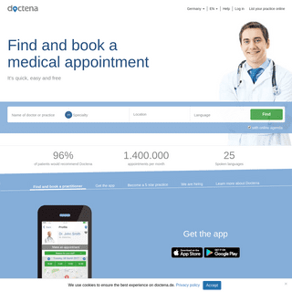 Doctena : book online with doctors, dentists or practitioners - Germany