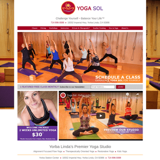 Yoga Studio Orange CA | Yoga Sol - Yorba Linda's Premier Yoga Studio