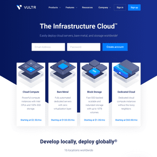 SSD VPS Servers, Cloud Servers and Cloud Hosting by Vultr - Vultr.com