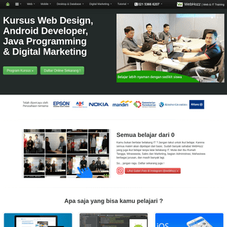 Kursus Web Design, Android & Java Jakarta Bandung Disc10%