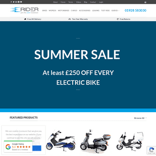 Electric Mopeds, Motorbikes & Bikes | Free UK Delivery | 2 Year Warranty | E-Rider