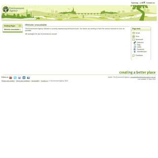 Environment Agency - Website unavailable