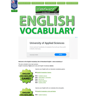 English Vocabulary Games Lists and Notes - Vocabulario en Inglés gratis