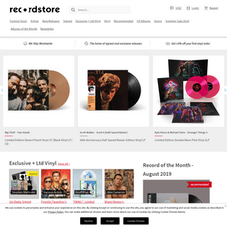 Recordstore.co.uk - Recordstore Day, every day. CDs, Vinyl, Merchandise, Signed Exclusives, Exclusive Vinyl Releases 