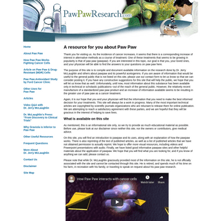 PawPawResearch.com: The most complete compilation of information about paw paw and its uses on the internet.