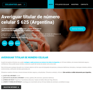 Averiguar el Titular de un Celular: $ 625 | ARGENTINA | Buscar x Número