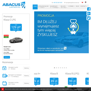 Wypożyczalnia samochodów | Tani wynajem aut w Polsce | ABACUS CAR