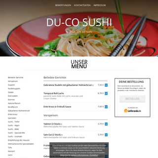 Du-Co Sushi - Angebot: 20% auf Sushi - Sushi, Vietnamesisch, Hähnchen bestellen