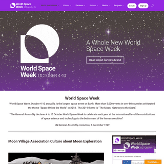 World Space Week | Celebrate UN-declared World Space Week, 4-10 October annually, the largest space event in the world