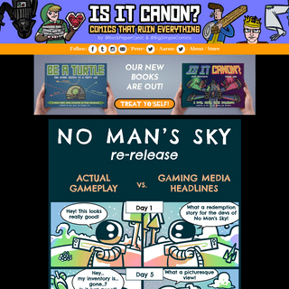 No Man's Sky Re-Release: Actual Gameplay vs. Media Headlines - an Is It Canon? comic
