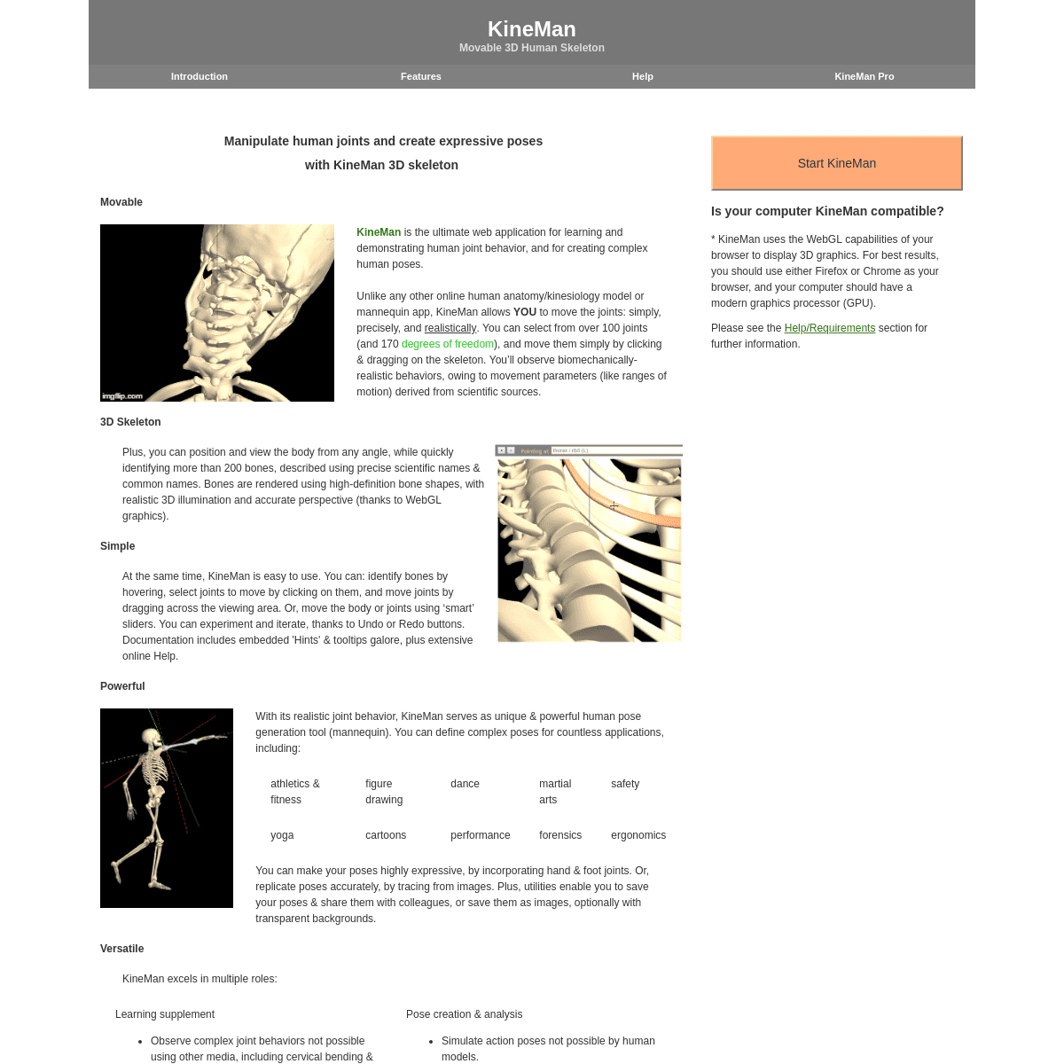 KineMan: Movable 3D Skeleton