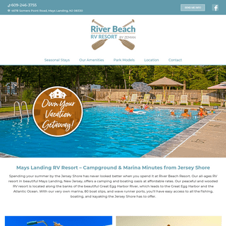 New Jersey RV Resort | River Beach Resort in Mays Landing, NJ