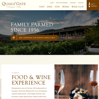 Family farmed since 1956 | Quails' Gate Estate Winery