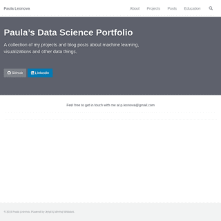 Paula’s Data Science Portfolio - Paula Leonova