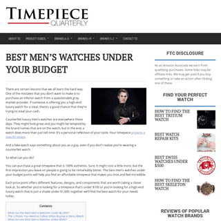 Best Men's Watches Under Your Budget - Timepiece Quarterly
