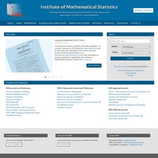 Institute of Mathematical Statistics | Fostering the development and dissemination of the theory and applications of statistics 