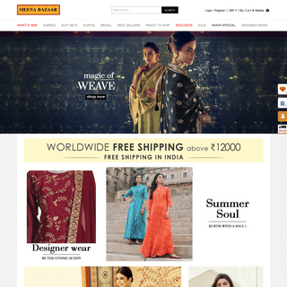 Meena Bazaar | Buy Sarees Salwar Kameez Suits Lehengas Anarkalis Kurti - Meenabazaar.com Online Shopping For Ethnic Wear: Buy De