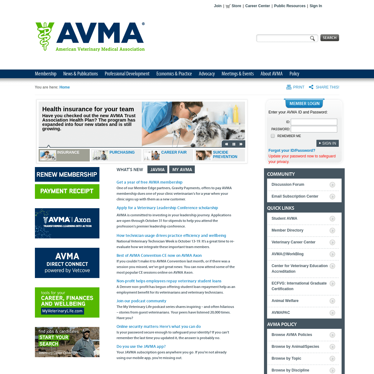 A complete backup of avma.org