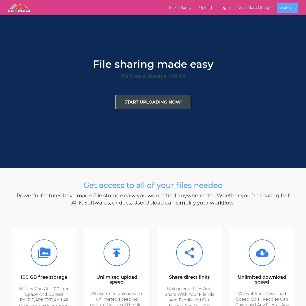 User Upload - Make Money Uploading Files - Easy way to share your files