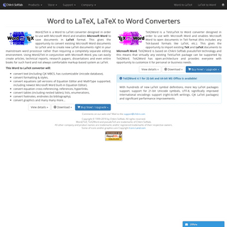 Word to LaTeX, LaTeX to Word Converters