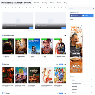 Indian Entertainment Portal - We provides movie news & cast crew details of Malayalam movies, Hollywood movies, Bollywood movies