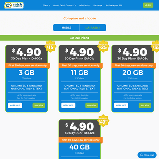 Catch Connect - Mobile and data only plans