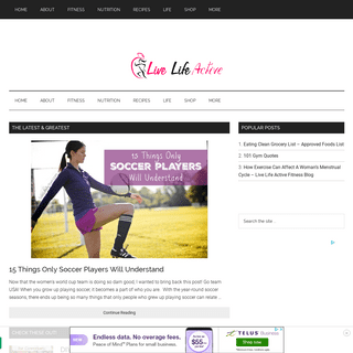 Live Life Active - Fitness Blog Inspring You To Live Life Active