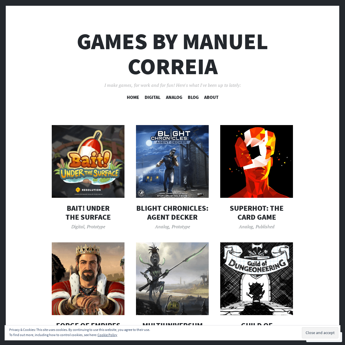 Games by Manuel Correia – I make games, for work and for fun! Here's what I've been up to lately:
