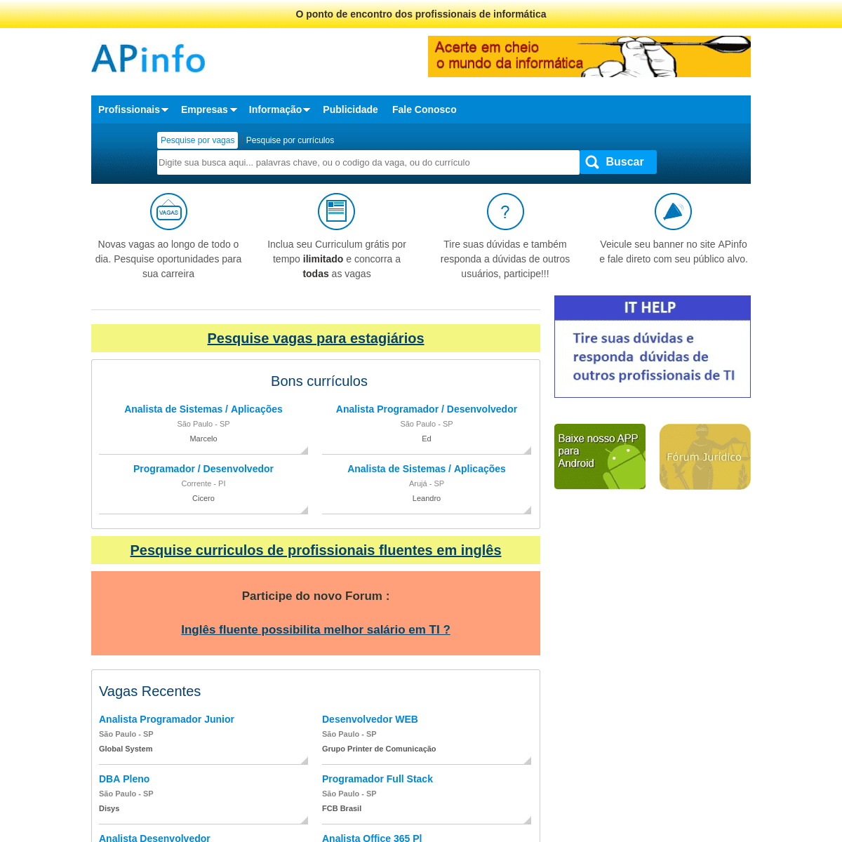 APinfo - O ponto de encontro dos profissionais de informática